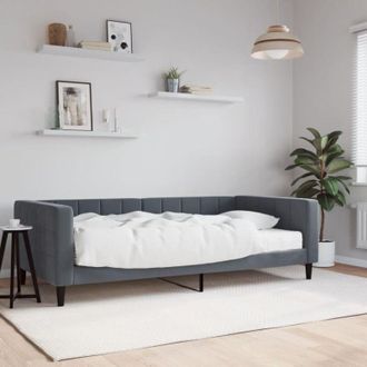 vidaXL Vidaxl - Sof&aacute; Cama Con Colch&oacute;n Terciopelo Gris Oscuro 100x200 Cm
