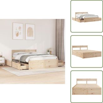 vidaXL The Living Store Letto senza Materasso 160x200 cm in Legno Massello di Pino - Letto in legno