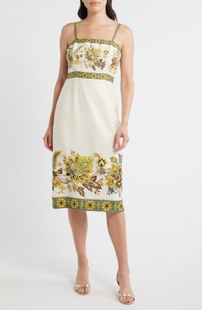 Elie Tahari The Annalise Sleeveless Maxi Dress in Sunray Floral Print at Nordstrom, Size 12