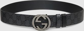 Gucci Reversible Belt With Interlocking G Buckle, Size Gucci 100, Black, Leather