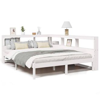 Berkfield Home Bookcase Bed without Mattress White 135x190 cm Solid Wood Pine