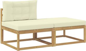 vidaXL 2 Pieza Reposapi&eacute;s De Exterior Poli&eacute;ster Blanco Vidaxl