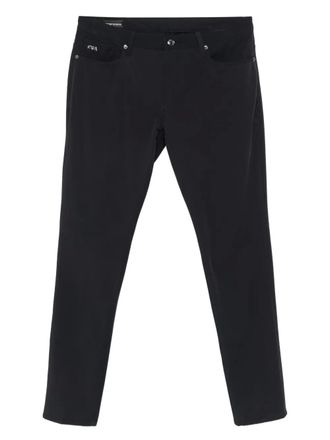 Emporio Armani logo-plaque trousers - Black