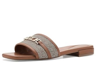 Calvin Klein Tardy Womens Sandals Dark Natural Logo : 8.5 M, Faux Leather