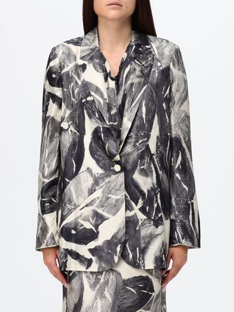 Alysi Blazer monopetto in velluto con stampa floreale