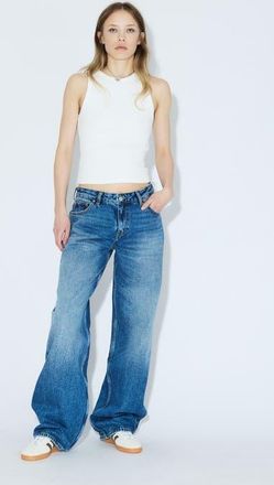Dr. Denim Hill Low Relaxed Jeans in Stream Mid Fade at Nordstrom, Size 25