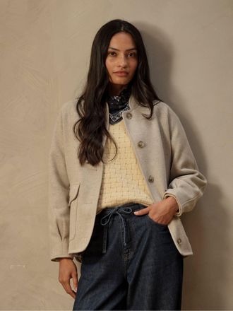Fat Face FatFace Orla Natural Regular Wool Jacket