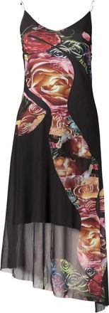 Desigual Asymmetrische bloemen midi jurk - Dames - Casual kleedjes - Veelkleurig - L - Polyester - Kleedjes