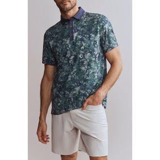 Rhone Floral Performance Golf Polo in Jungle Green Floral Camo at Nordstrom Rack, Size Xx-Large