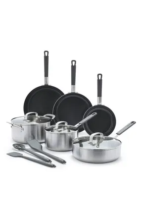 GreenPan x Bobby Flay Professional Ceramic Nonstick 13-Piece Cookware Set in Stainless Steel at Nordstrom