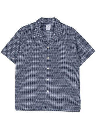 Paul Smith Cross-Stitch cotton shirt - men - Cotton - M - Blue