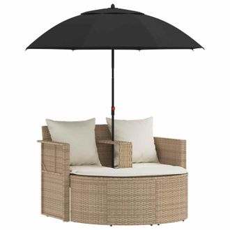 vidaXL Sof&aacute; De Jard&iacute;n Con Coj&iacute;n 8 Pcs Beige Y Crema Rat&aacute;n Sint&eacute;tico Vidaxl