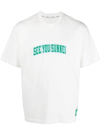 Sunnei logo-patch short-sleeved T-shirt - White