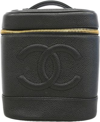 Chanel Black Grained Calfskin Vanity Bag (Pre-Owned)