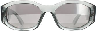 Versace Rectangle Transparent Grey Light Grey Silver Mirror VE4361 Sunglasses