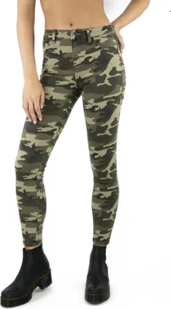 Tractr High Rise Denim In Camo