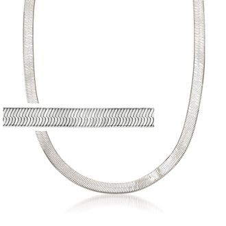 Ross-Simons Italian 6mm Sterling Silver Herringbone Chain Necklace