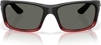 Costa Jose 62mm Rectangular Sunglasses in Red Sky/Gray 580G at Nordstrom