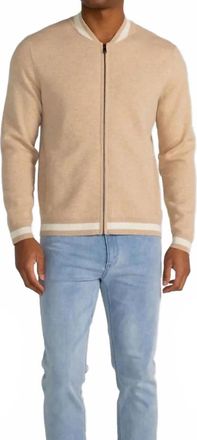 Redvanly Crestwell Bomber Wool Jacket In Pale Khaki