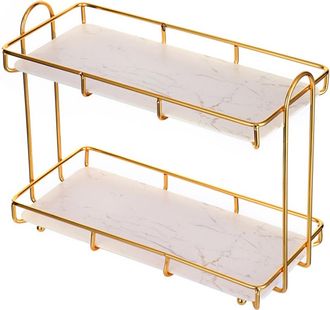 OEM Etag&egrave;re Cosm&eacute;tique - M&eacute;tal Dor&eacute; - 30 X 15 X 35 Cm - Pour Salle De Bain Table De Toilette - 1 Pi&egrave;ce