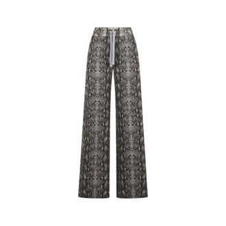 Roberto Cavalli Dames, Broeken, Grijs, Maat: S Zijde