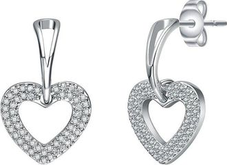 Rachel Glauber Plated Cz Heart Earrings