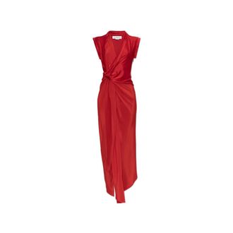 Victoria Beckham Midi Dresses, female, Red, Size: 2XS The Silk Dress