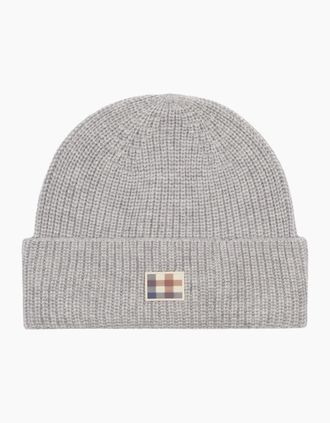 Aquascutum Mens Aquascutum Active Label Light Melange Grey Beanie Hat - Size: ONE size