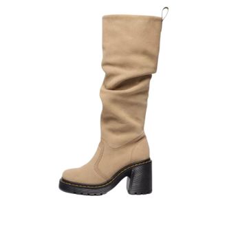 Dr. Martens (WMNS) Dr. Martens Kasey Suede Knee High Heeled Boots Savannah Tan 42927200