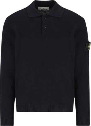 Stone Island Polo Truien - Heren - Ronde hals truien - Blauw - L - Wol - Truien & Vesten