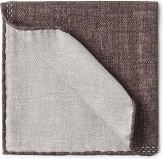 Brunello Cucinelli Silk pocket square in Brown at Nordstrom
