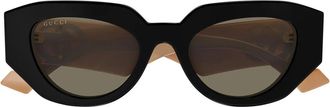 Gucci Sunglasses Gg1421 S 008 Black Pink/Brown Unisex