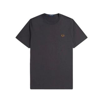 Fred Perry T-Shirts, male, Gray, Size: XL Crew Neck T-shirt