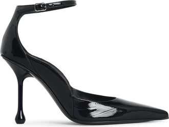 Jimmy Choo London Quinci 95 Black Leather Pumps