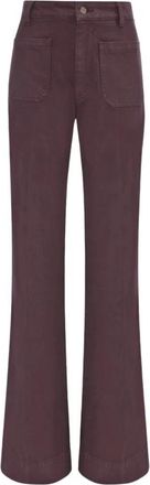 Victoria Beckham Alina Jean - Dames - Wijde Broeken - Rood - W27 L34 - Katoen - Broeken