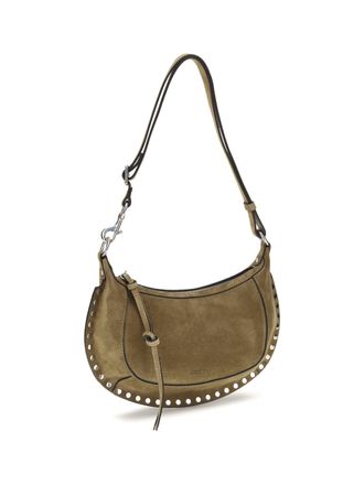 Isabel Marant Womens Oskan Moon Shoulder Bag Taupe Calf Leather Bos Taurus
