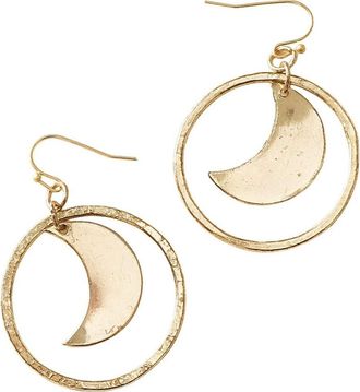 Matr Boomie Diya Crescent Moon Hoop Dangle Earrings in Gold at Nordstrom