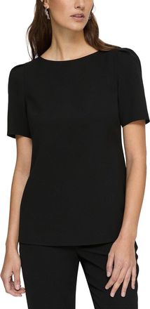 Lafayette 148 New York Bateau Neck Puff Sleeve Blouse