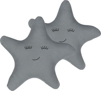 Beliani Beliani - Set of 2 Kids Cushions Sleeping Star Shaped Pillow Soft Grey Bhopal