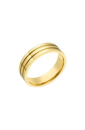 Adornia Mens Water Resistant Grooved Three Line Ring in Gold at Nordstrom Rack, Size 10