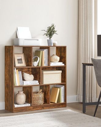 Vasagle Multi-Position Freestanding Storage Bookcase Open Compartments in Brown