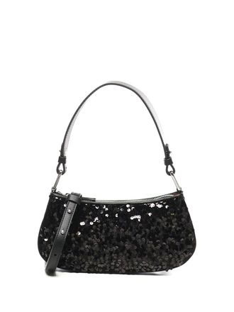 Coccinelle Merveille shoulder bag - women - Sequin/Calf Leather/Fabric - One Size - Black