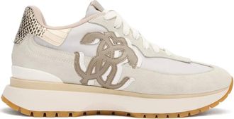 Roberto Cavalli leather-panelled sneakers - White