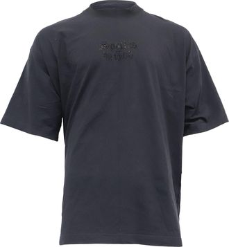 VETEMENTS Spoiled by God Round Neck T-Shirt in Black Cotton