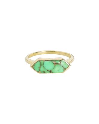 Tiramisu 14K Over Silver 2.39 Ct. Tw. Green Copper Turquoise Ring