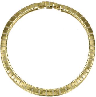 Rachel Glauber 14K Gold Plated Flattened Bar Herringbone Necklace
