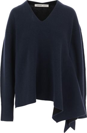 Carven Asymmetrical Draped Hem Cashmere Sweater