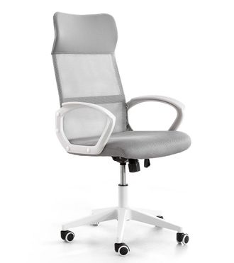 Home Heavenly Home Heavenly - Silla Escritorio Diora Giratoria Y Elevable, Ergon&oacute;mica Con Soporte Lumbar Y Reposabrazos. 115x51x52 Cm. Color: Gris Y Blanco