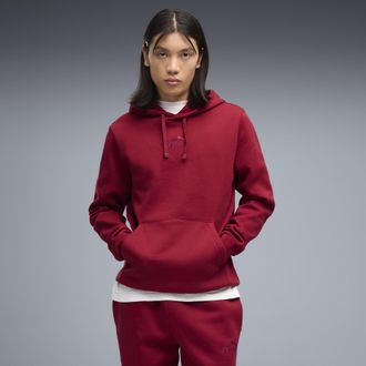 Puma Felpa con cappuccio in pile con logo Essentials N.1 da uomo, Abbigliamento, Rosso, XXL