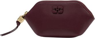 Ganni Hexagonale Ritsportemonnee - Dames - Clutches - Rood - ONE Size - Tassen